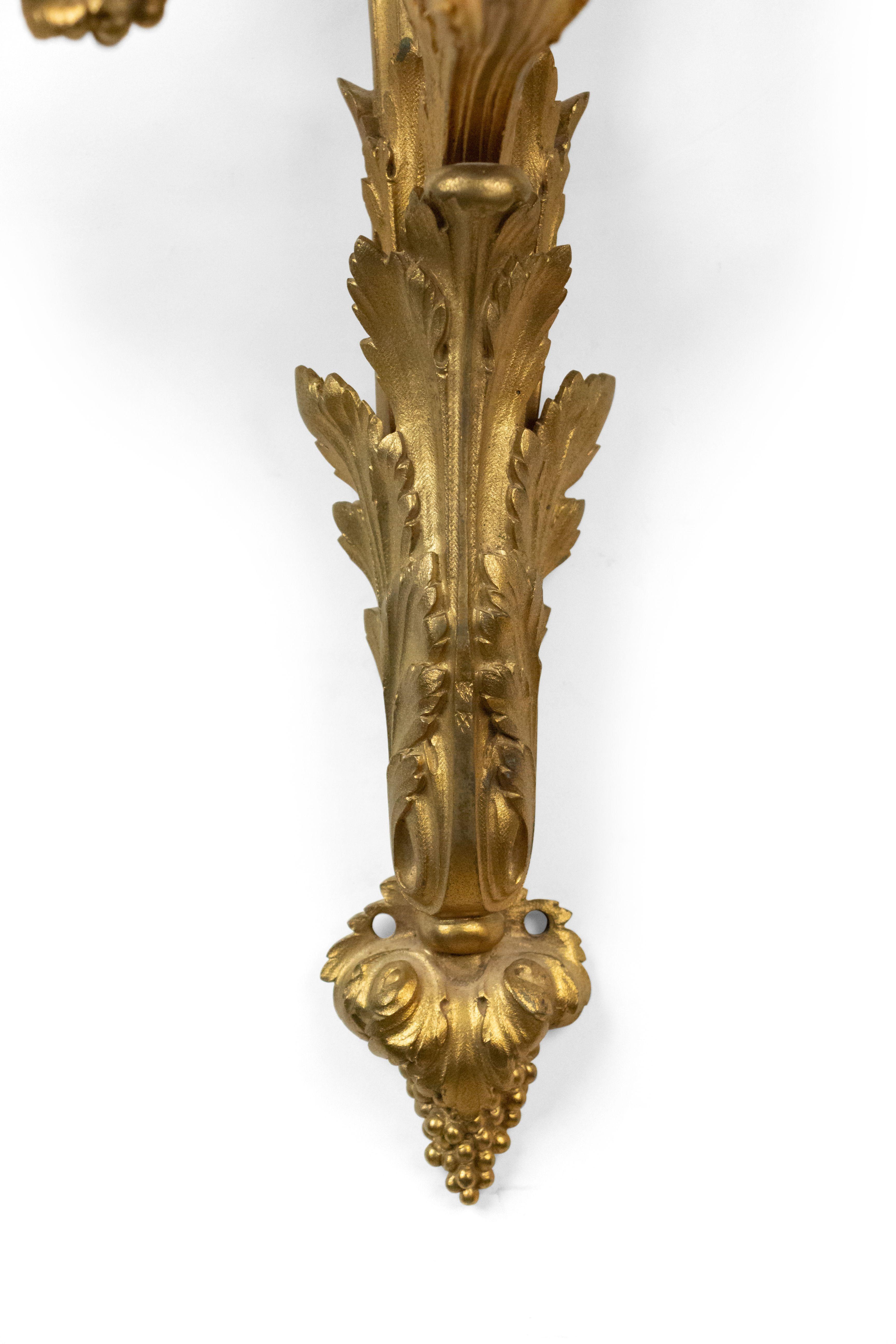 French Louis XV Style Gilt Bronze Wall Sconces 8