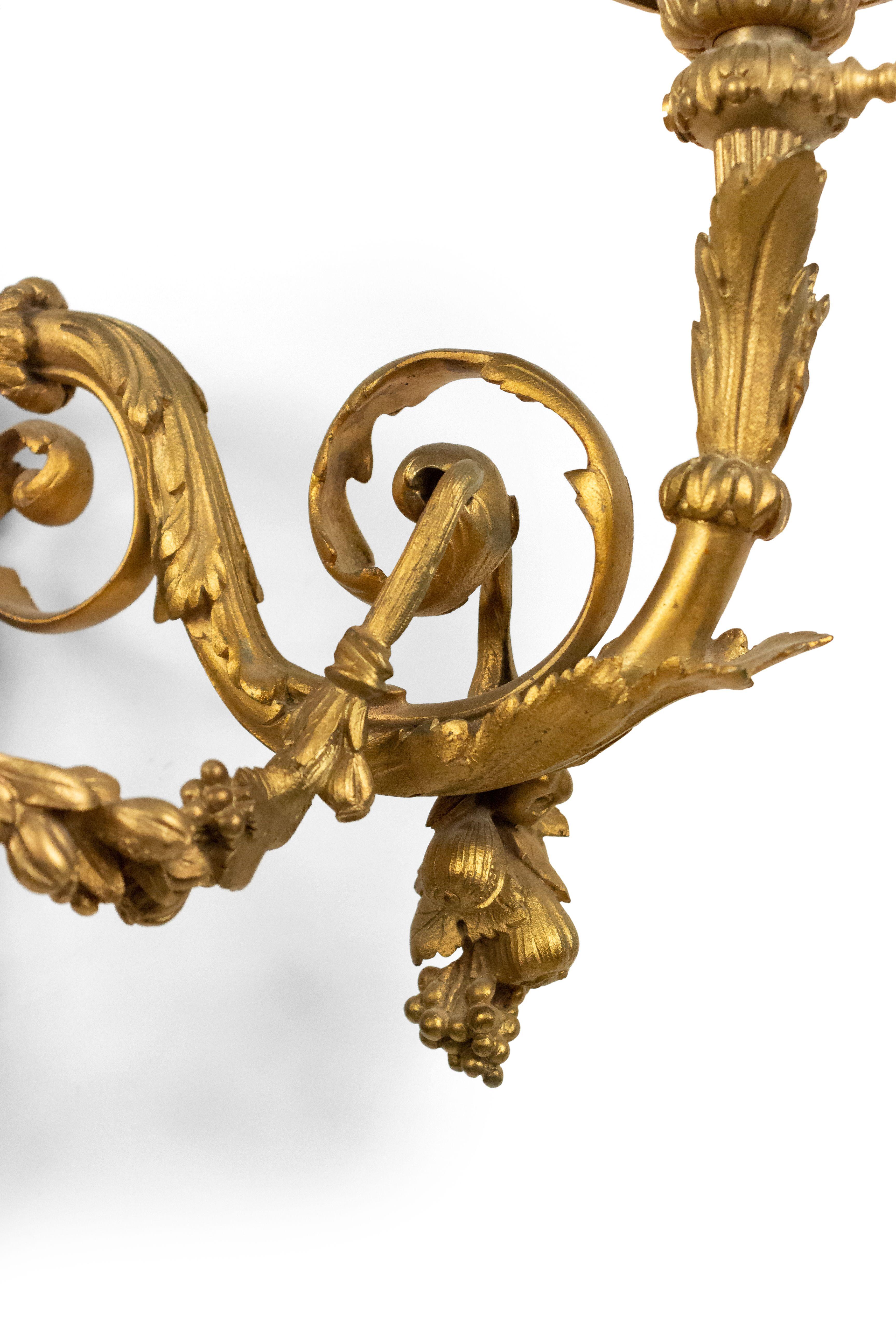 French Louis XV Style Gilt Bronze Wall Sconces 9
