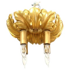 French Louis XV Style Gilt Ceiling Fixture