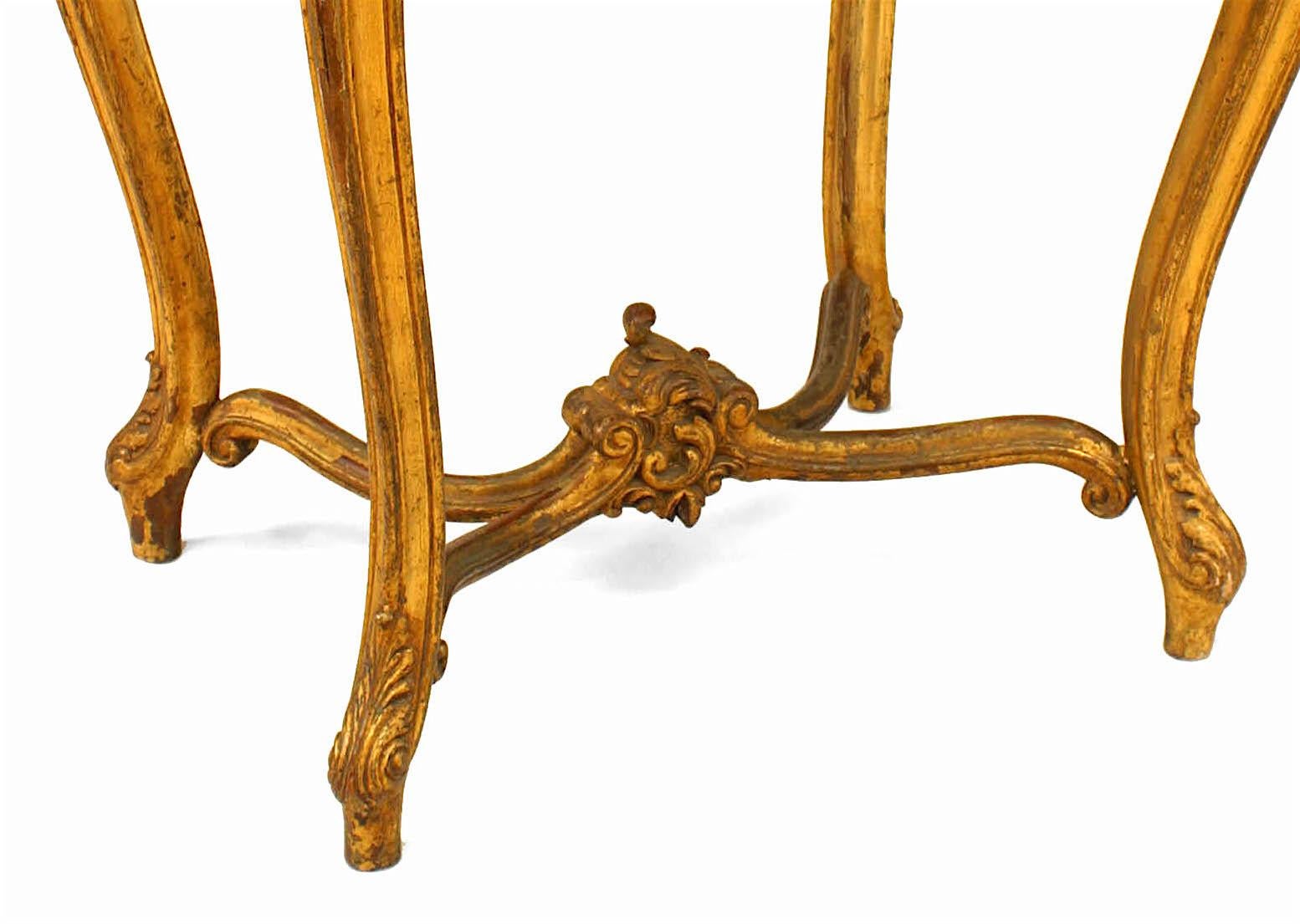 20th Century French Louis XV Gilt and Marble End Table For Sale