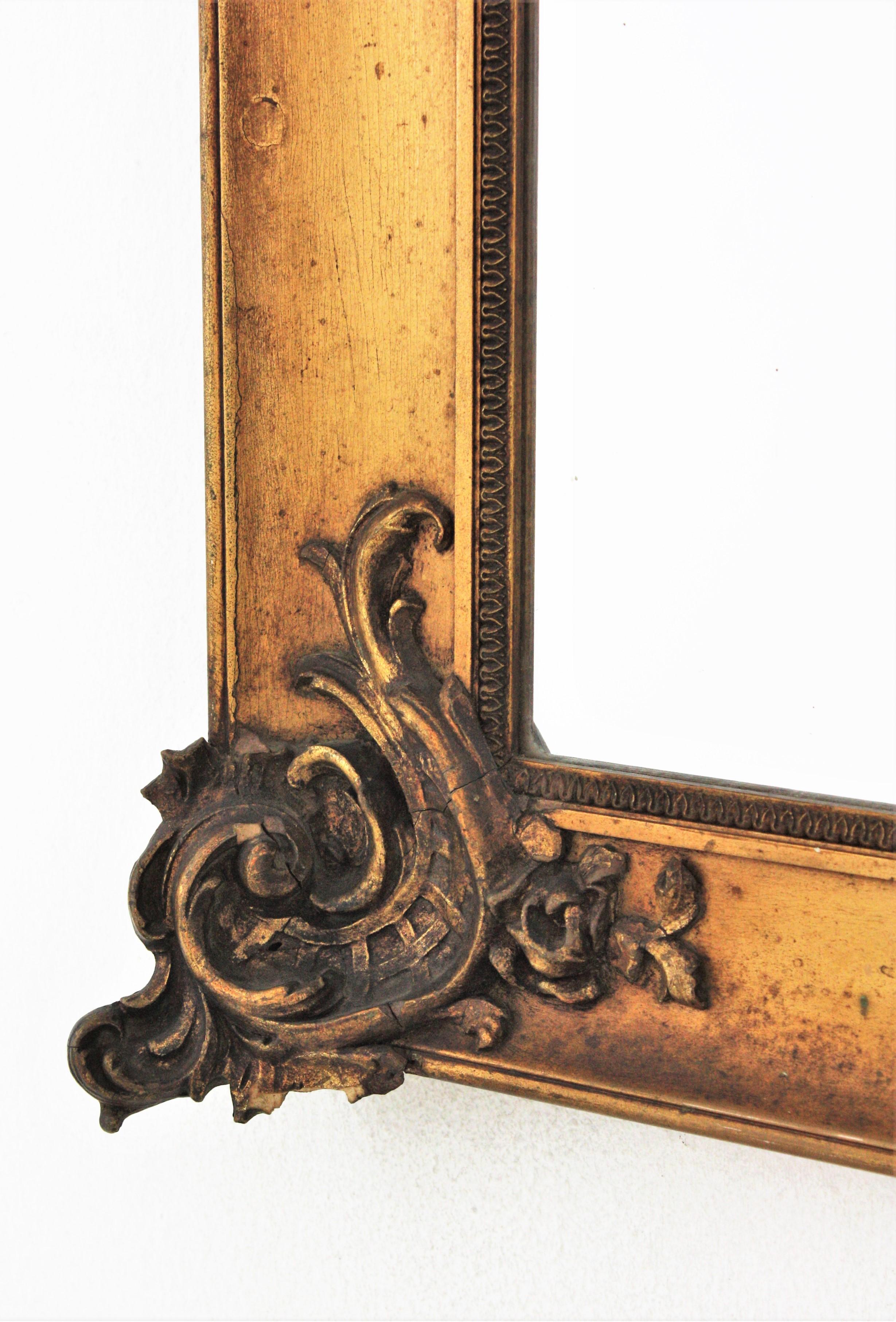 Französisch Louis XV Stil Giltwood Spiegel (Gips) im Angebot