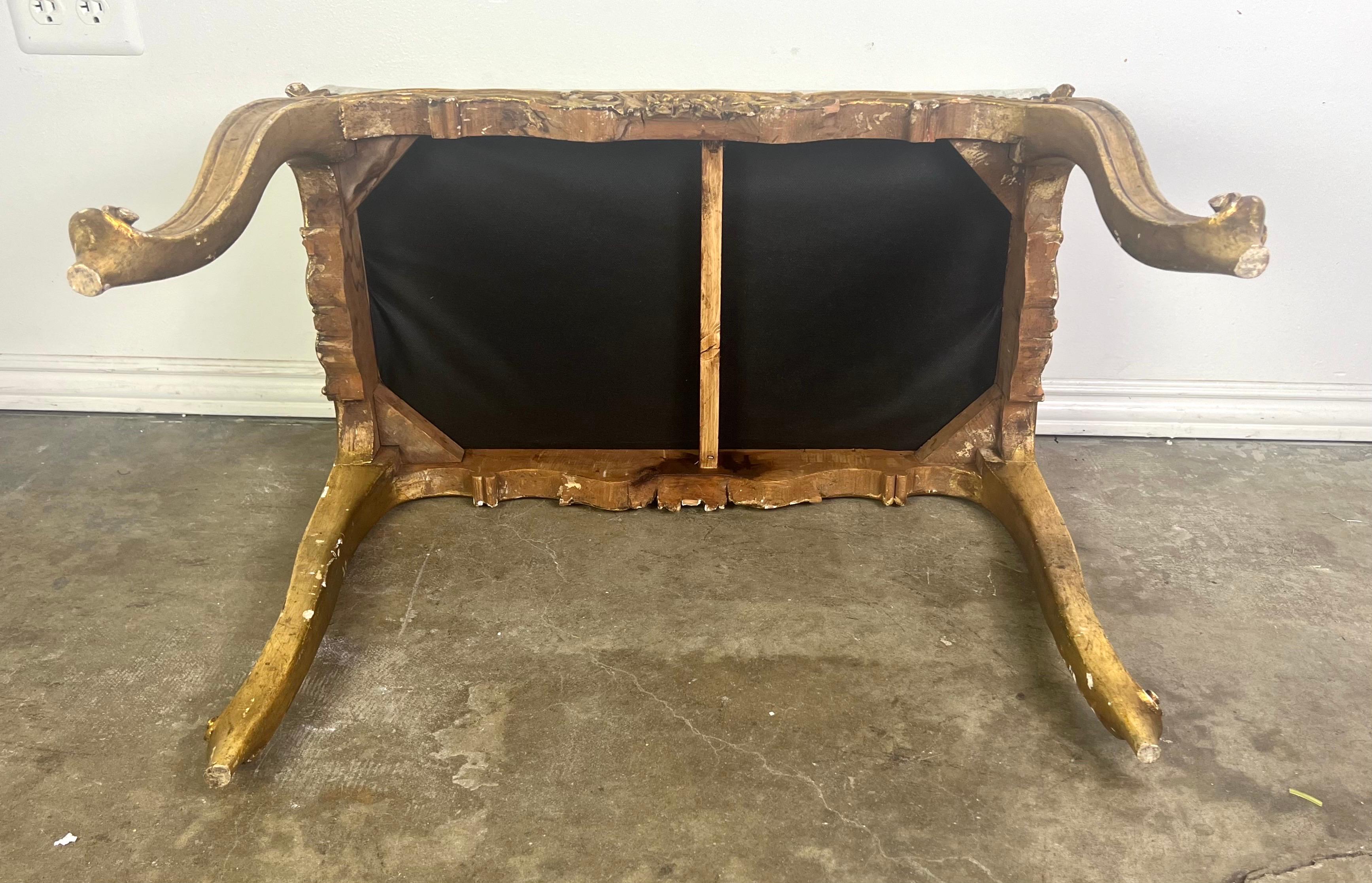French Louis XV Style Gilt Wood Bench For Sale 6