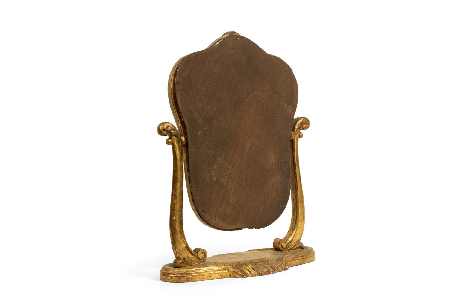 Tocador / Espejo de tocador francés de madera dorada estilo Luis XV siglo XX en venta