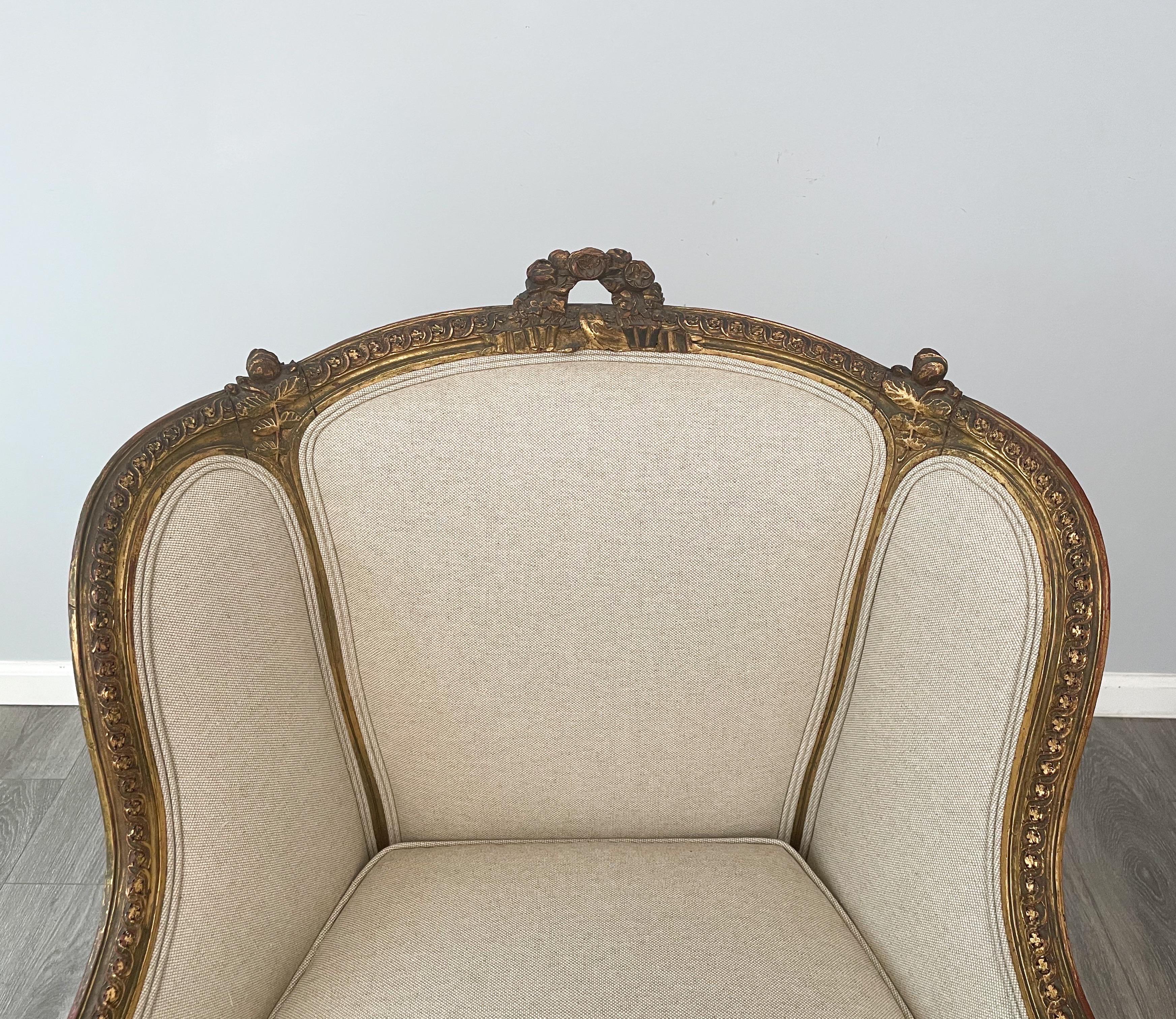 French Louis XV-Style Giltwood Armchair  2