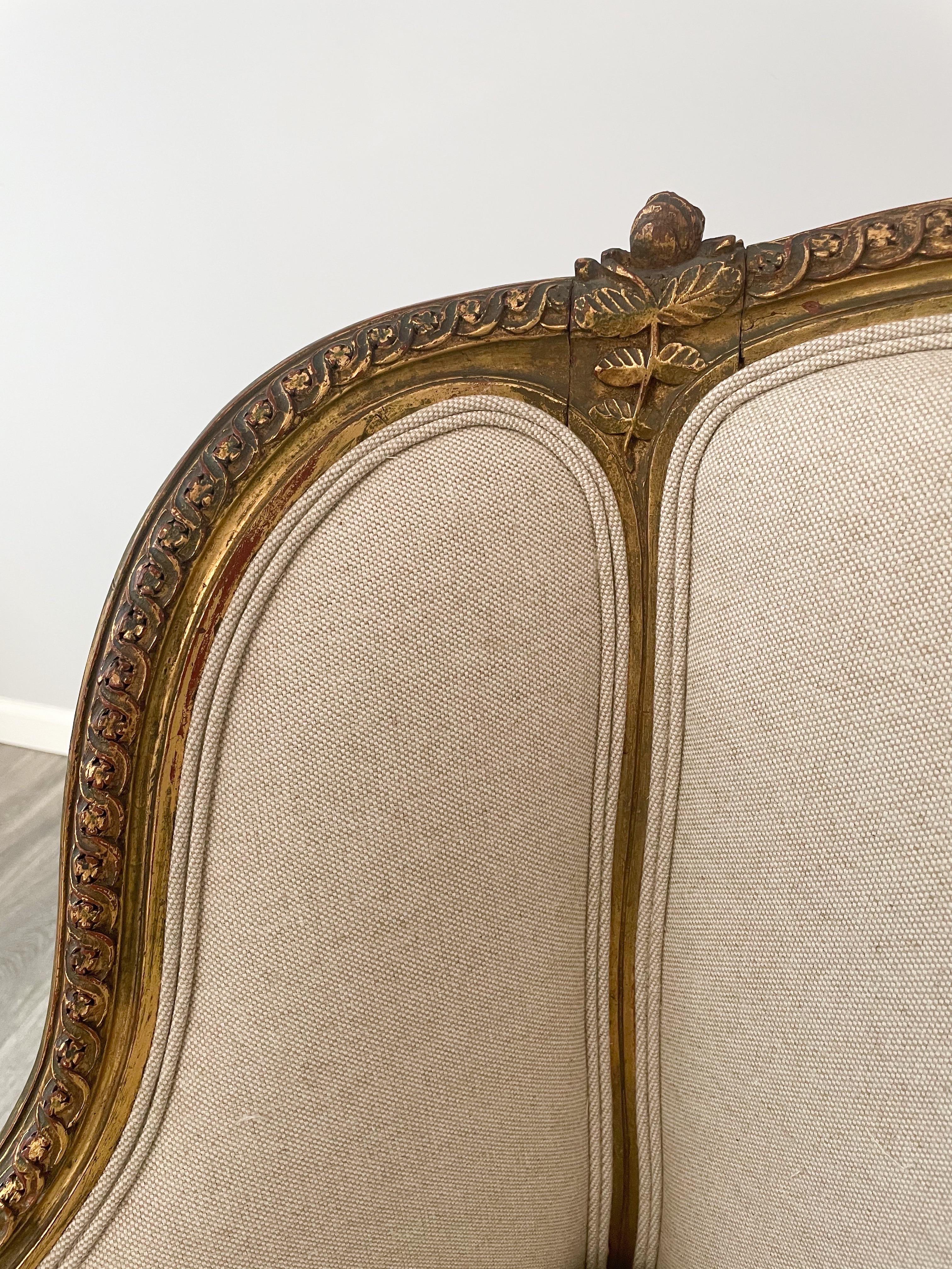 French Louis XV-Style Giltwood Armchair  4