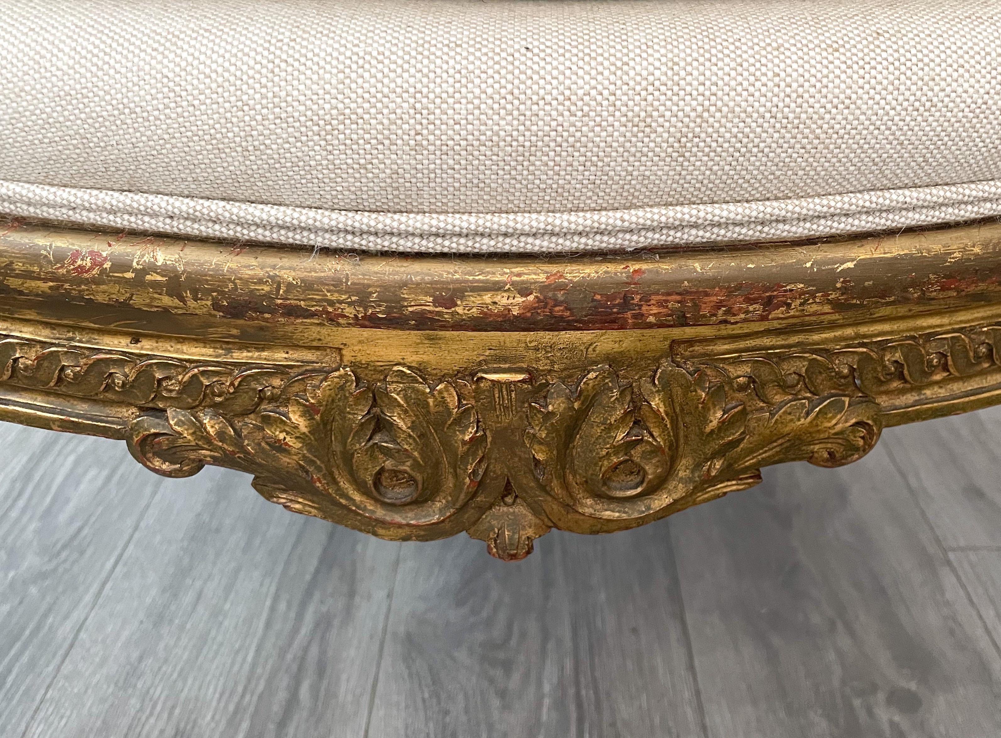 French Louis XV-Style Giltwood Armchair  5