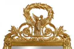 French Louis XV Style Giltwood Bird Pediment Wall Mirror