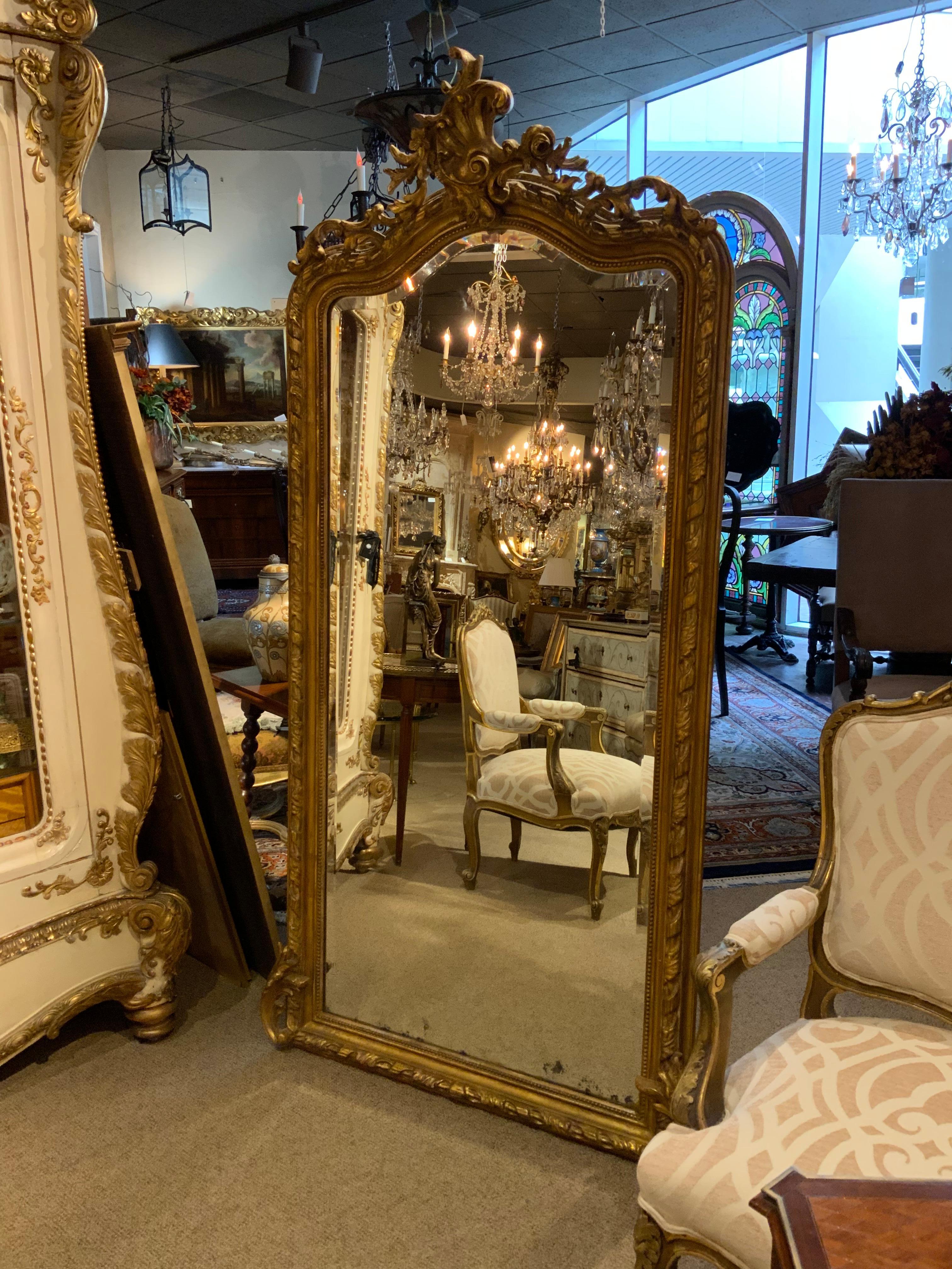 French Louis XV-Style Giltwood Mirror, 19th Century 2