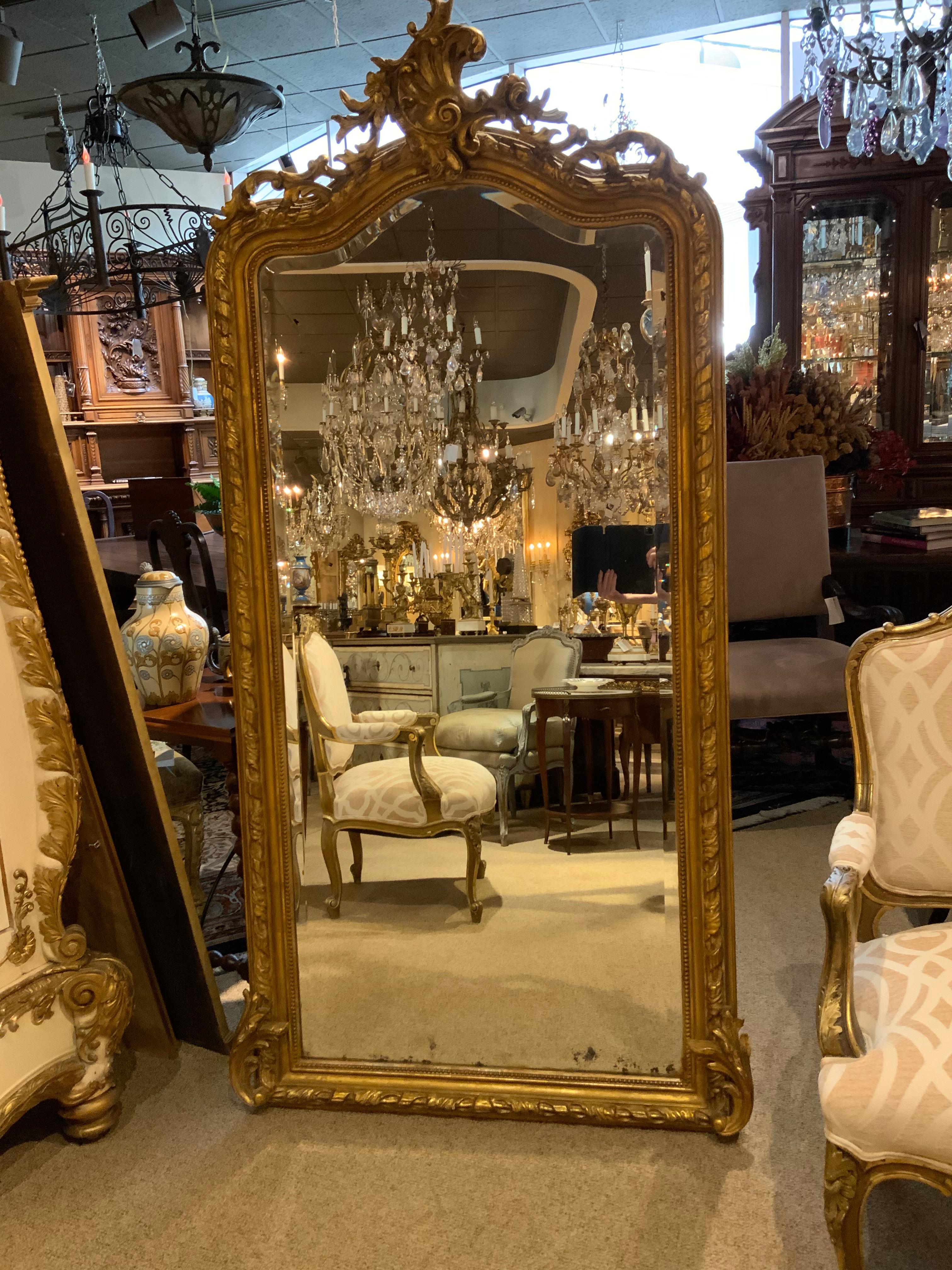 French Louis XV-Style Giltwood Mirror, 19th Century 4