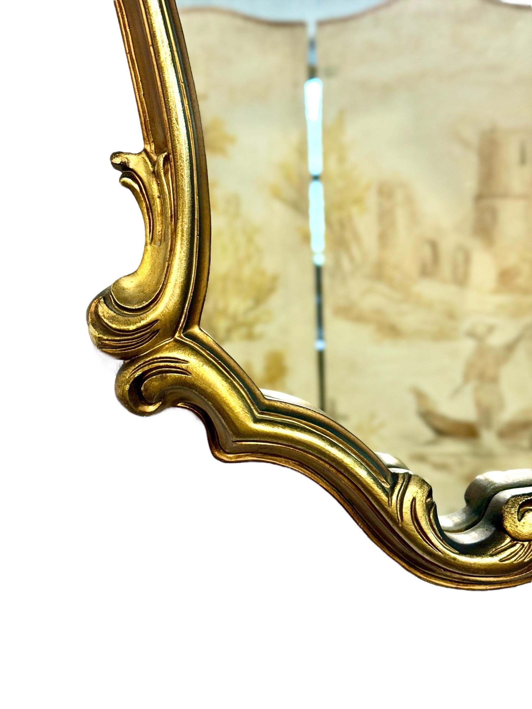 Miroir mural Rococo en bois doré de style Louis XV, 20e siècle en vente 4