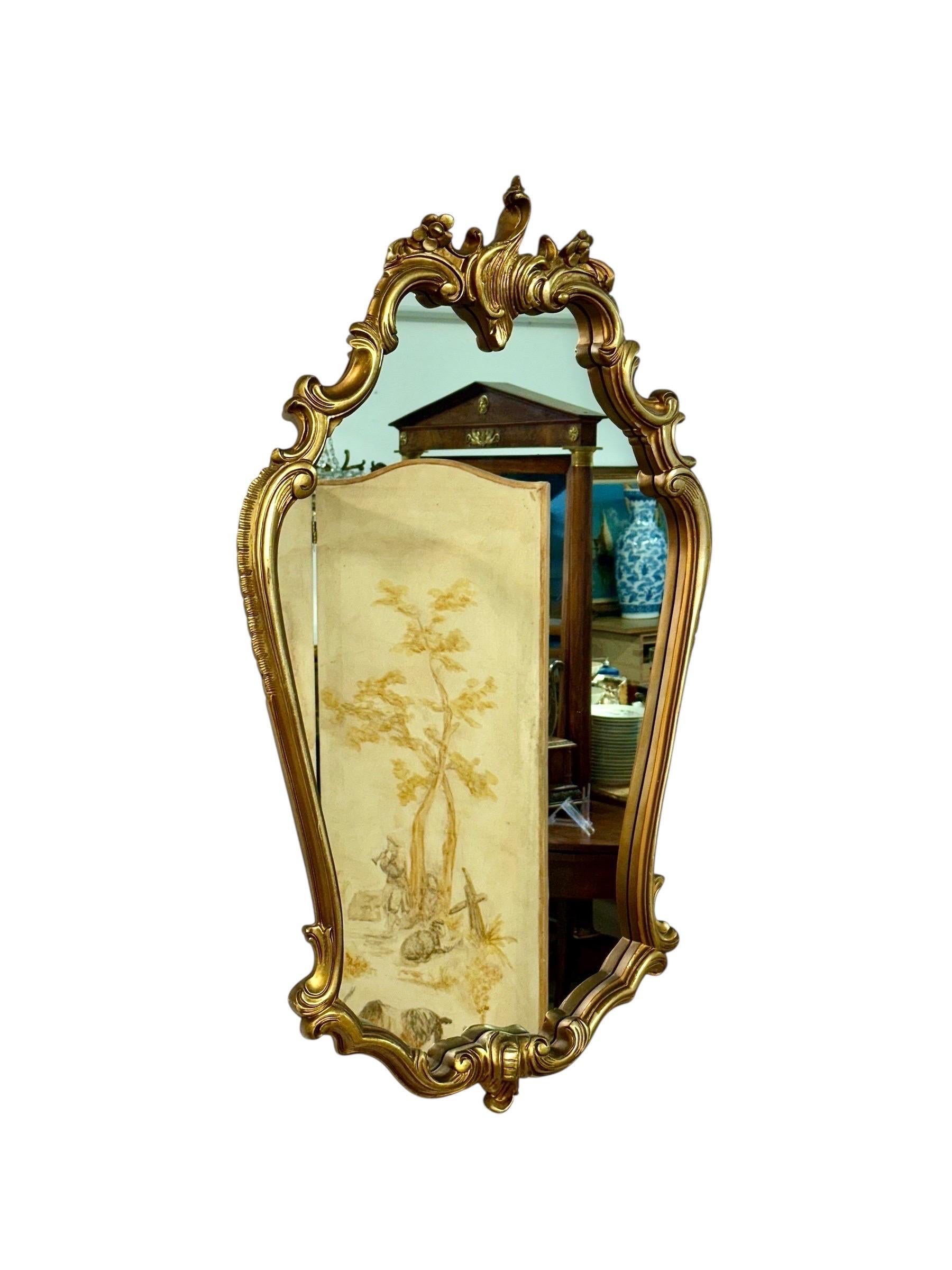 Miroir mural Rococo en bois doré de style Louis XV, 20e siècle en vente 5