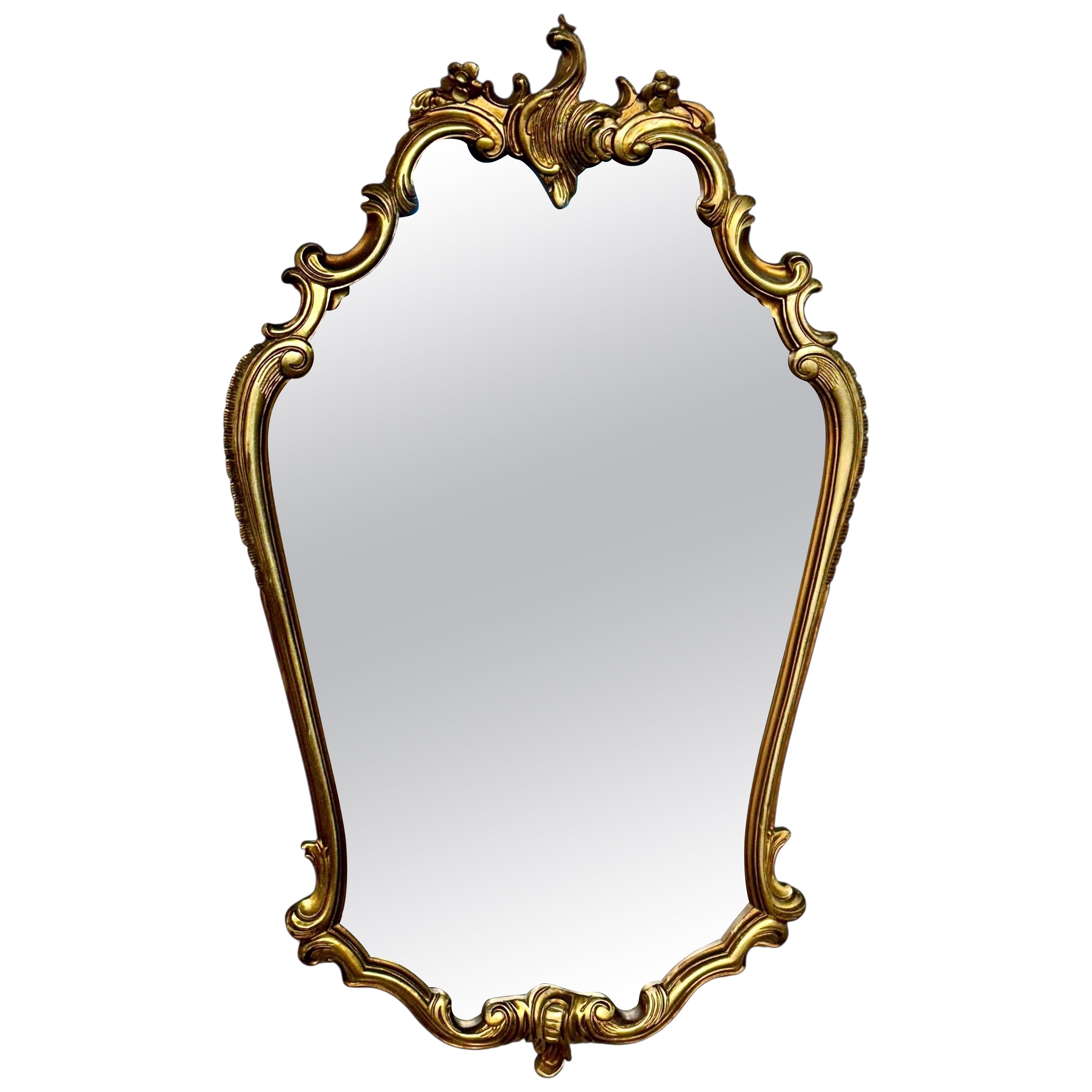 Miroir mural Rococo en bois doré de style Louis XV, 20e siècle en vente