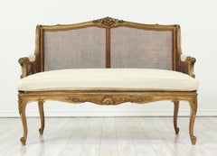 French Louis XV-Style Giltwood Settee