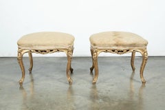 French Louis XV Style Giltwood Stool