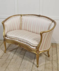 French Louis XV-Style Giltwood Two-Seater settee