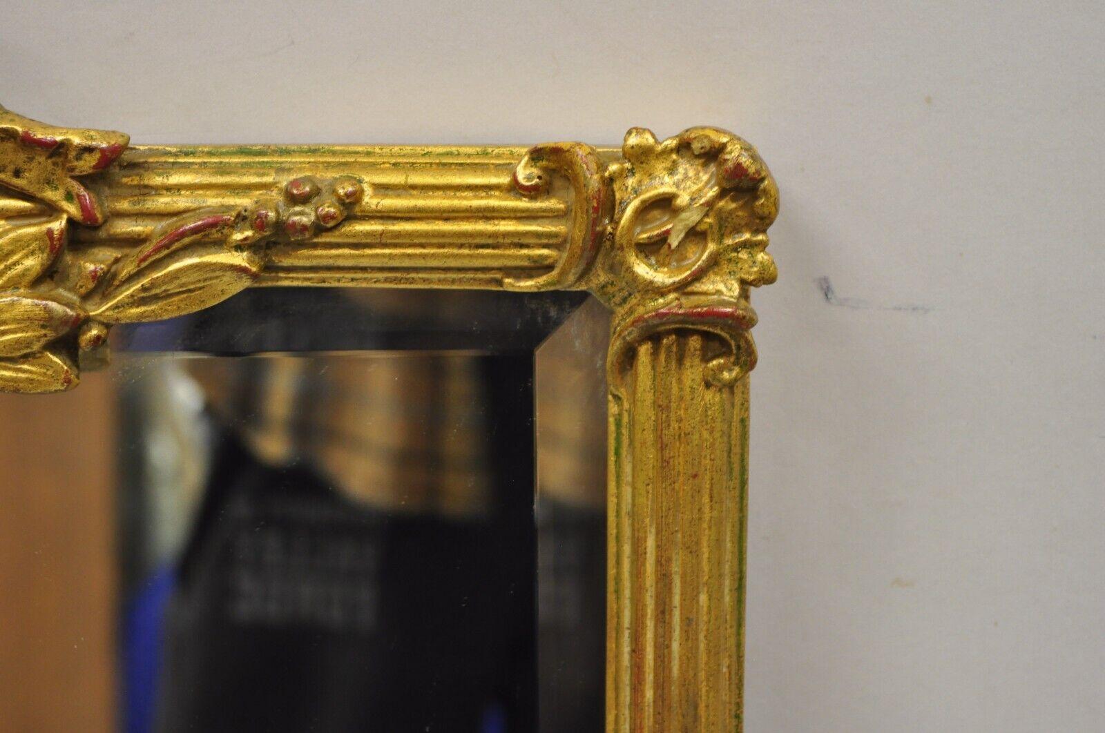 Italian French Louis XV Style Gold Giltwood Bow and Ribbon Wall Mirror by Carvers Guild
