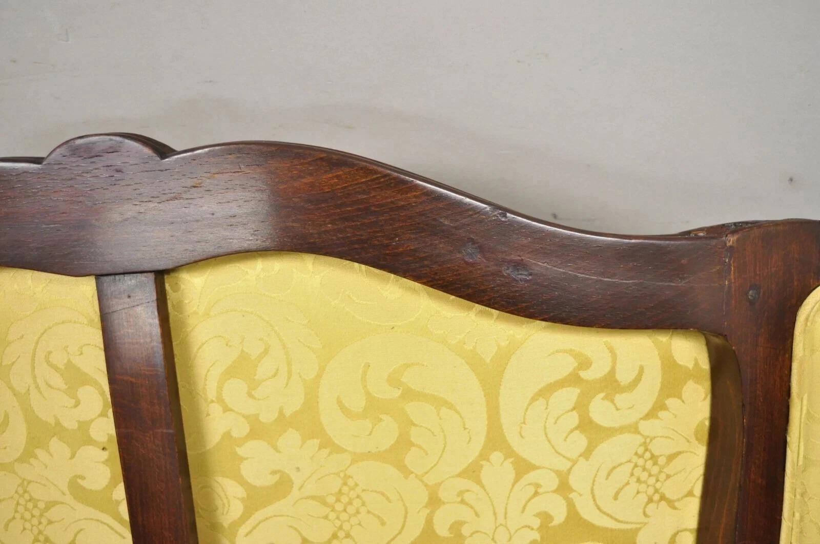 Sillón Francés Estilo Luis XV Tapizado Dorado Asiento Ancho Settee Bergere en venta 5