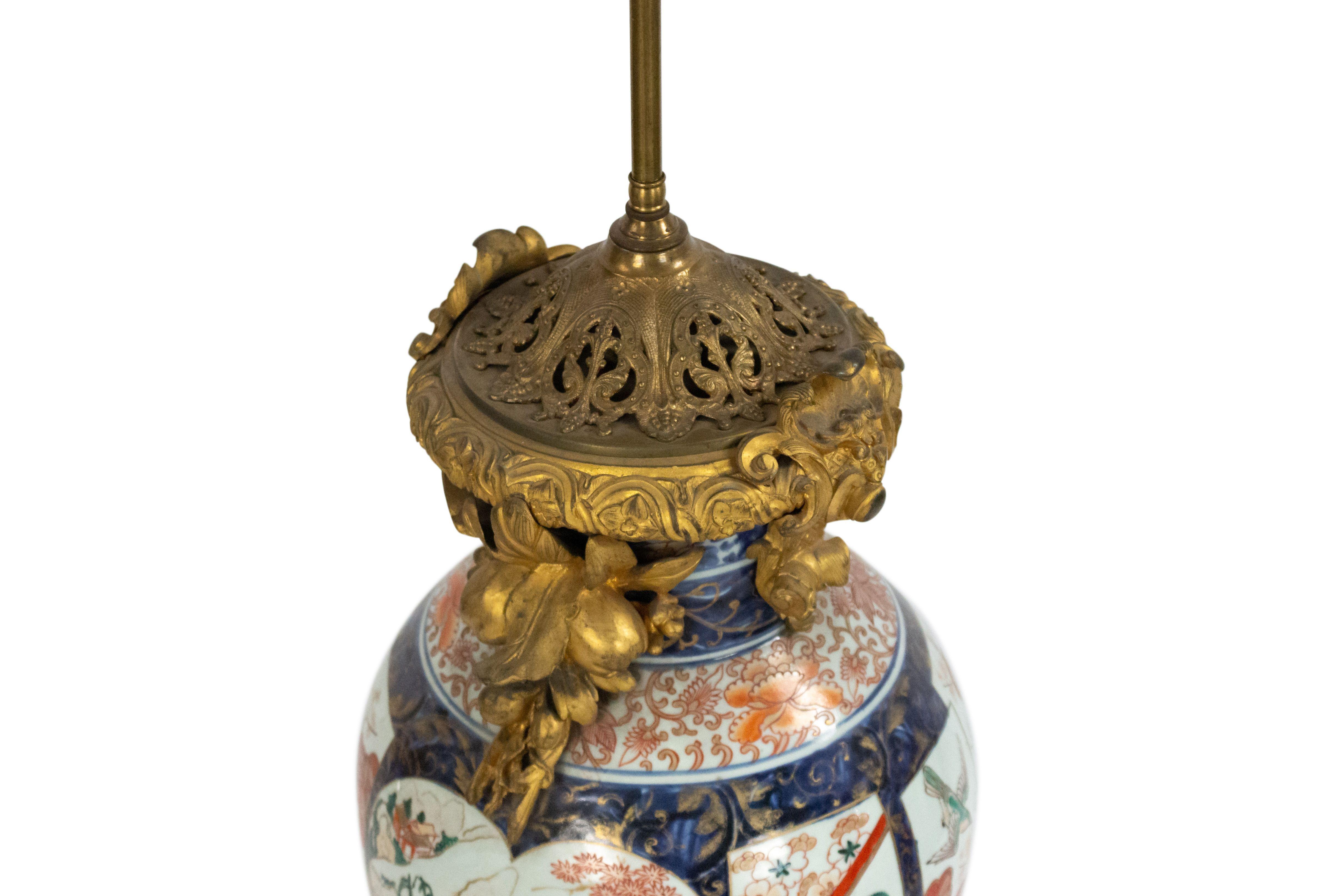 French Louis XV Style Imari Porcelain Table Lamps For Sale 6