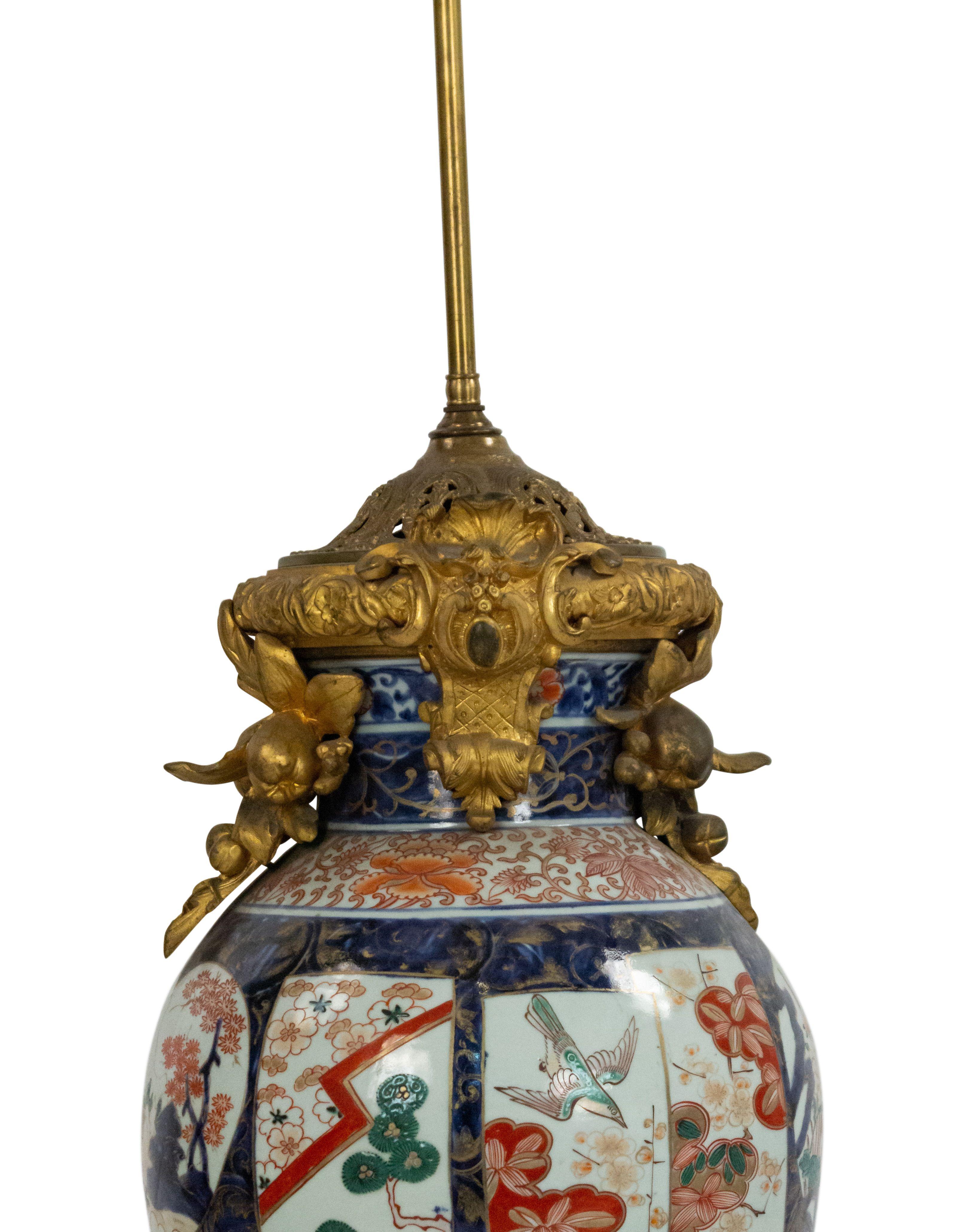 French Louis XV Style Imari Porcelain Table Lamps For Sale 1