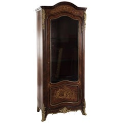 Antique French Louis XV Style Inlaid and Ormolu-Mounted Vitrine