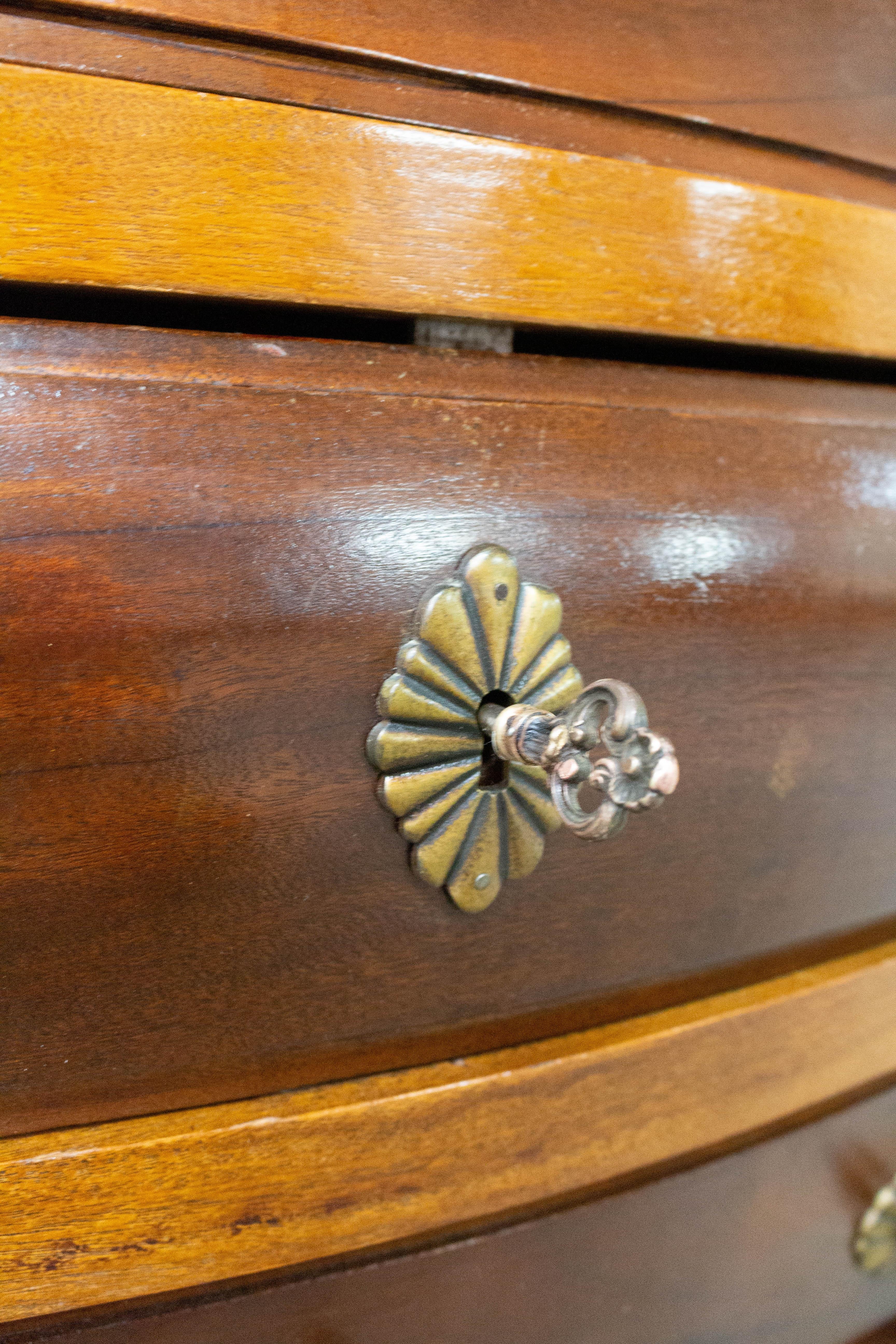 French Louis XV Style Iroko Commode Chest of Drawers, Mid-Century For Sale 7