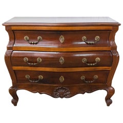 French Louis XV Style Iroko Commode Chest of Drawers, Mid-Century