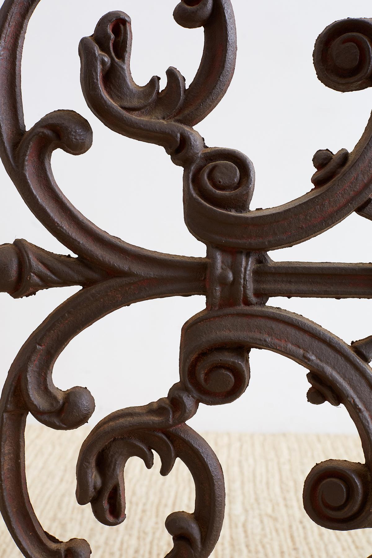 French Louis XV Style Iron Fireplace Screen 4