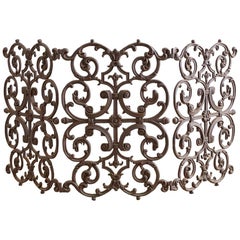 Vintage French Louis XV Style Iron Fireplace Screen