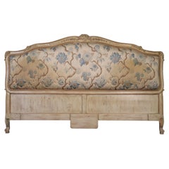 Retro French Louis XV Style King Size Painted Headboard Bed circa 1950s