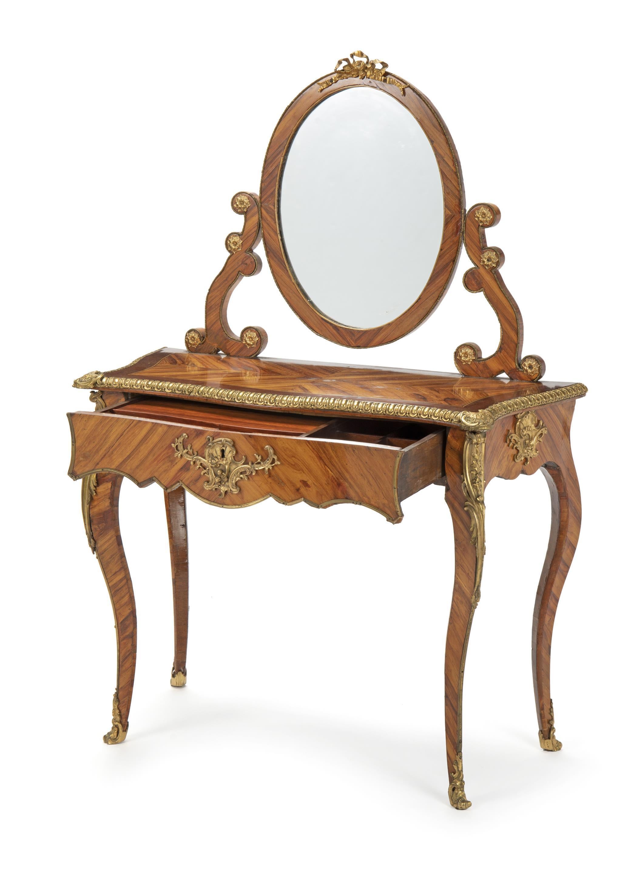 French Louis XV-Style Kingwood Console, 19th Century In Good Condition In Cypress, CA