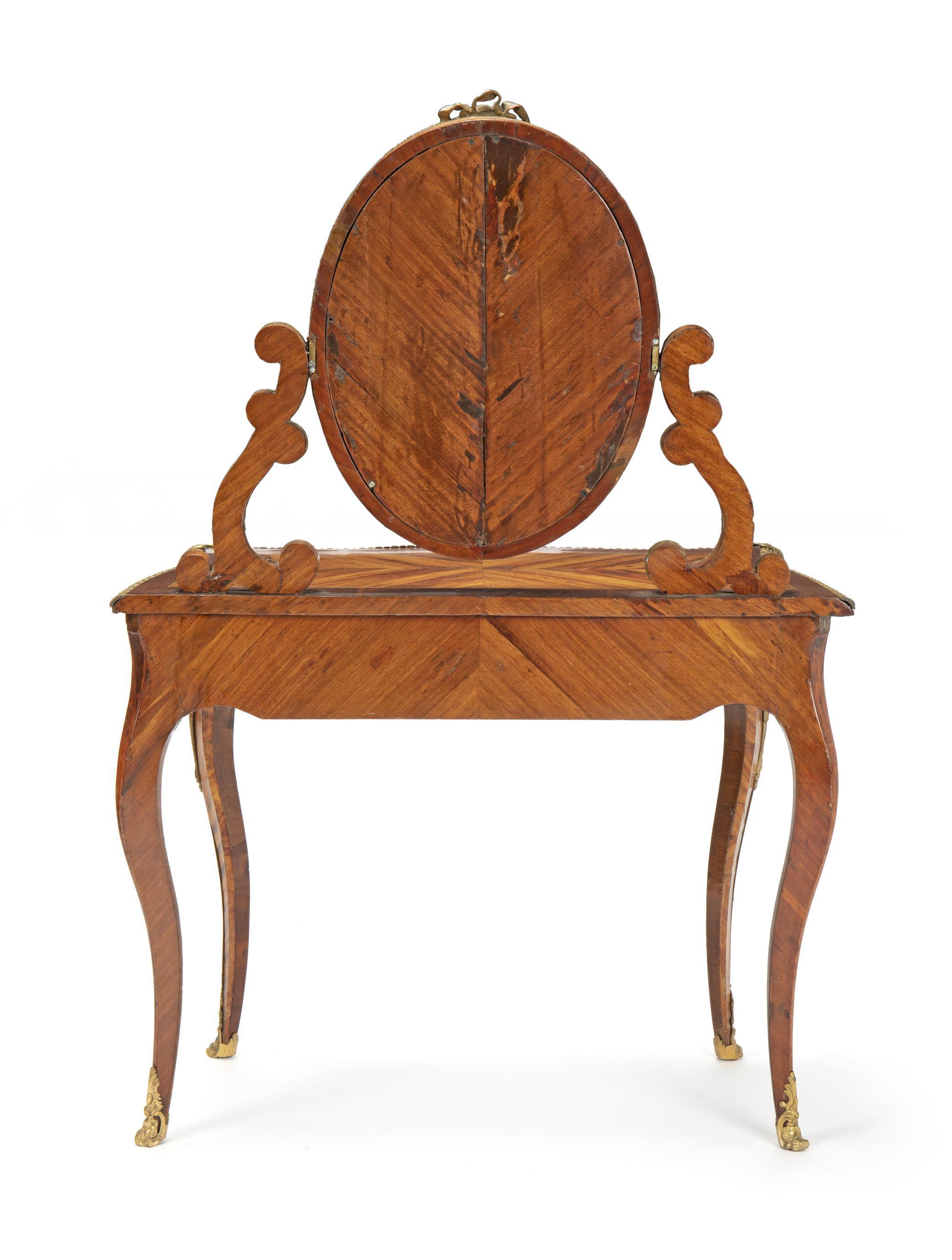 Bronze French Louis XV-Style Kingwood Console, 19th Century