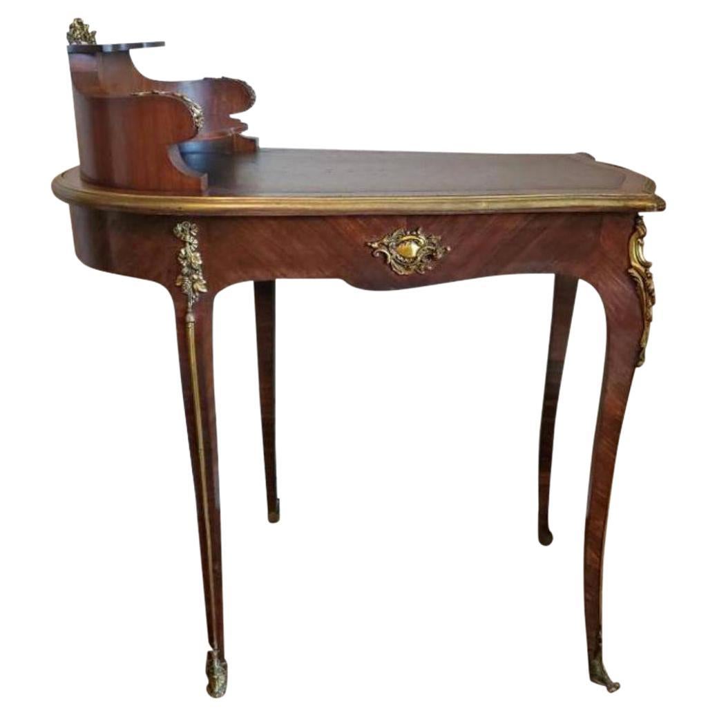French Louis XV Style Kingwood Parquetry Bonheur du jour For Sale