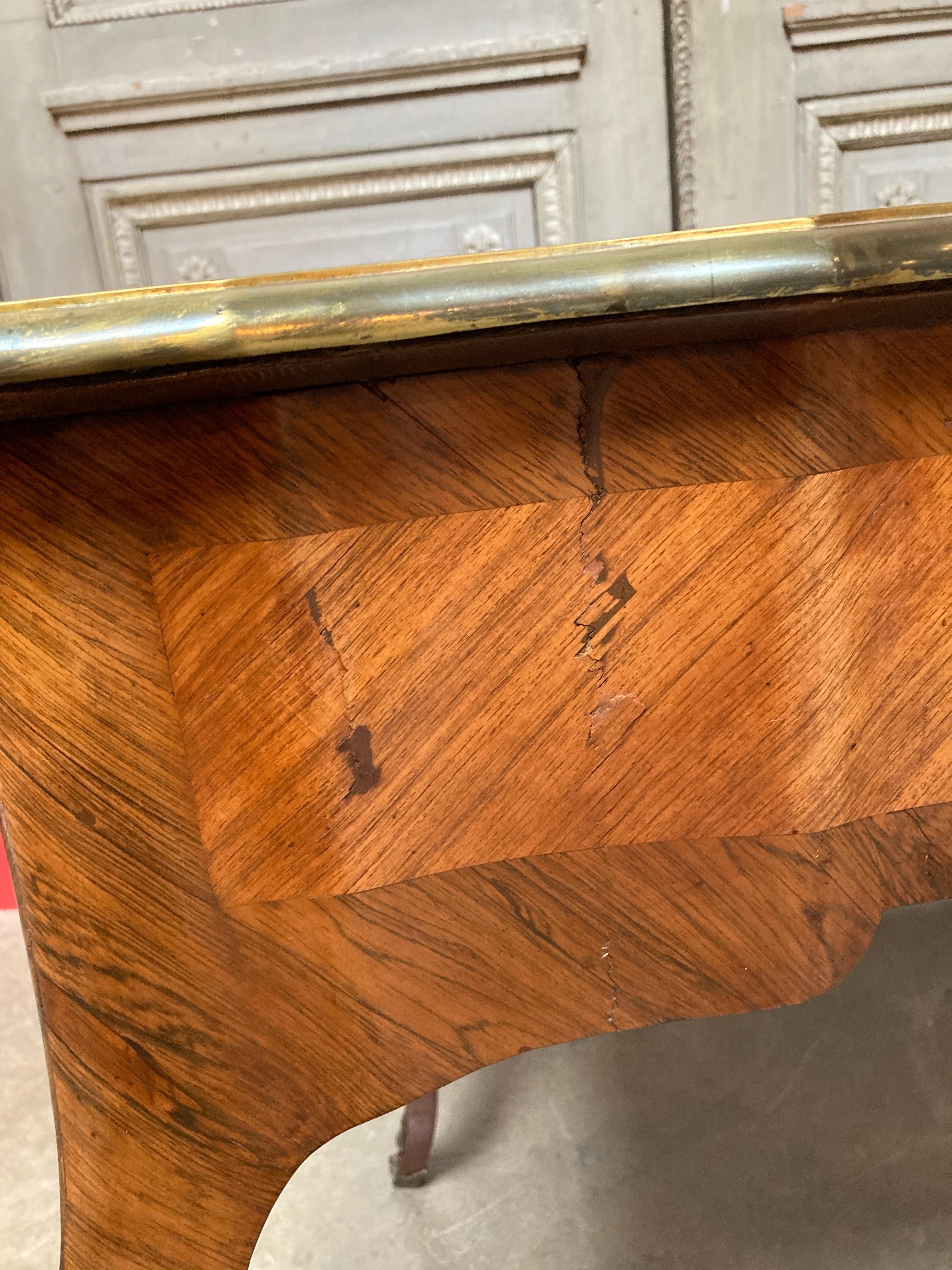 French Louis XV Style Kingwood Parquetry Writing Table 6