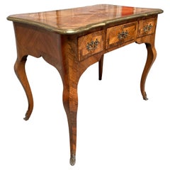 French Louis XV Style Kingwood Parquetry Writing Table