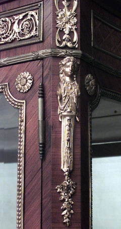 French Louis XV Kingwood Vitrine Cabinet