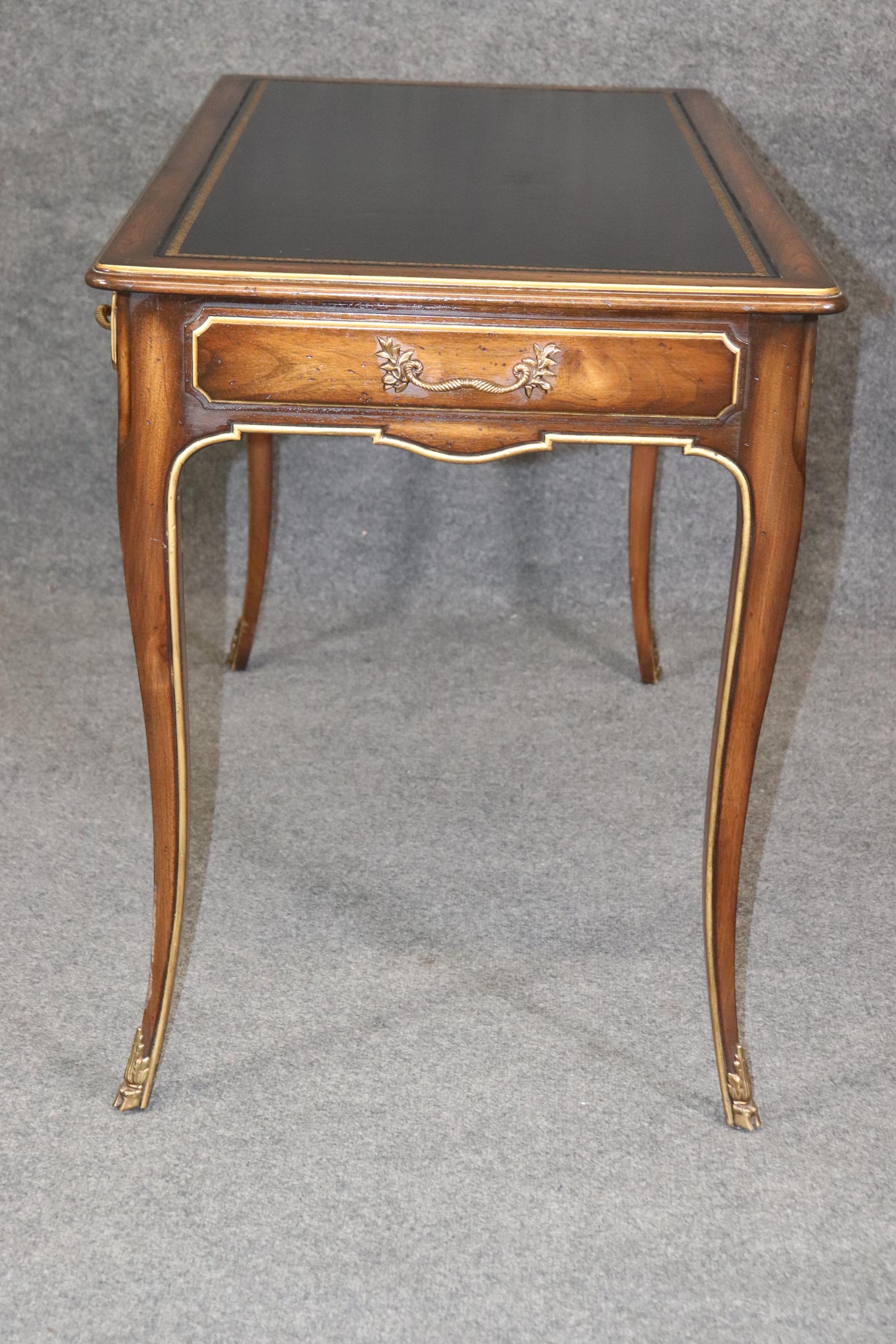 Unknown French Louis XV Style Leather Top and Brass Mounted Desk in the Manner of Baker For Sale