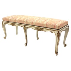 French Louis XV Style Long Bench, Original Vintage Upholstery 