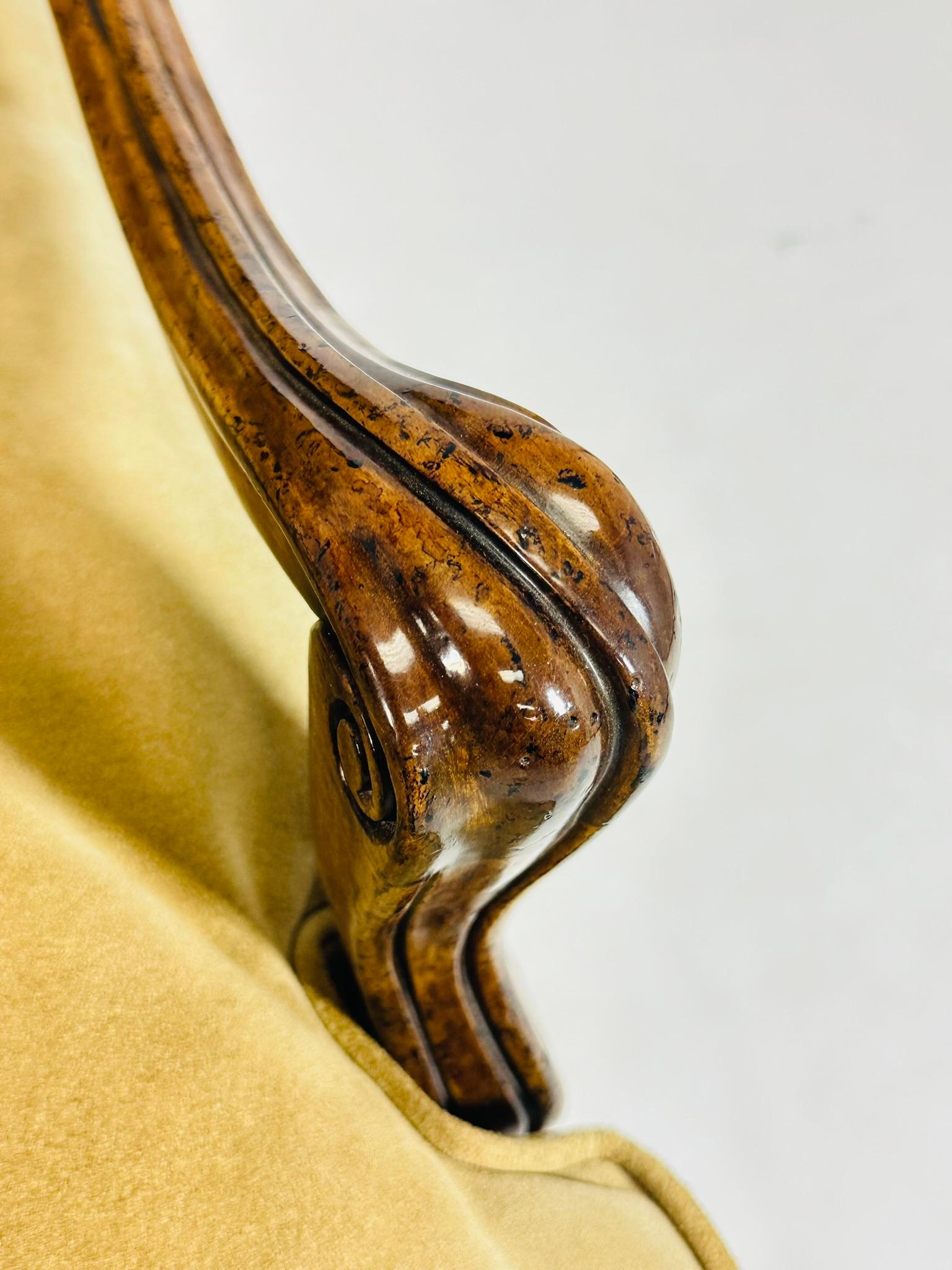 French Louis XV Style Lounge Chair With Suede Upholstery by Minton - Spidell For Sale 6