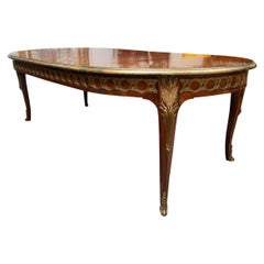 French Louis XV Style Mahogany and Rosewood Dining Table
