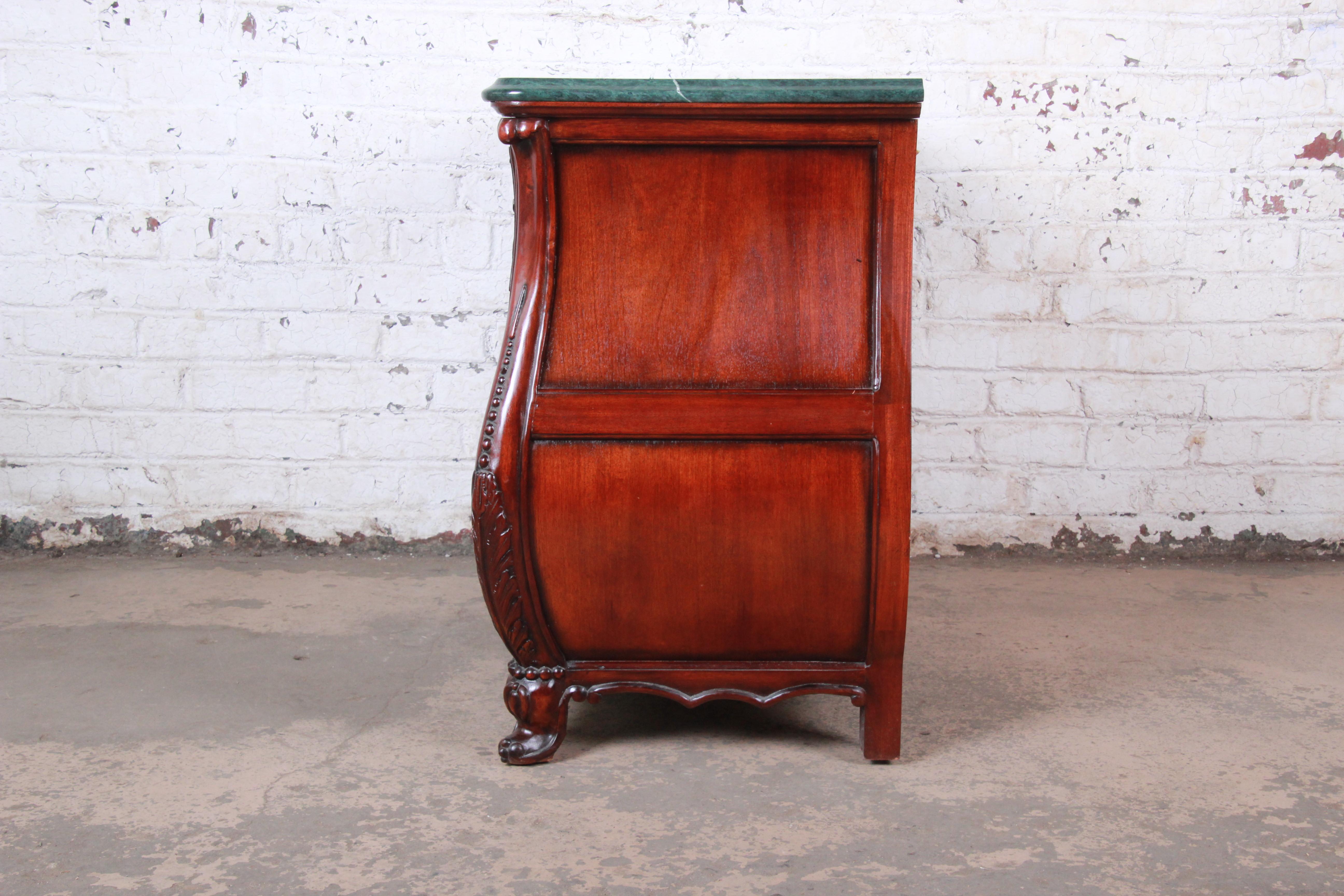 French Louis XV Style Mahogany Marble-Top Bombay Chest or Commode 3