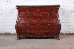 French Louis XV Style Mahogany Marble-Top Bombay Chest or Commode
