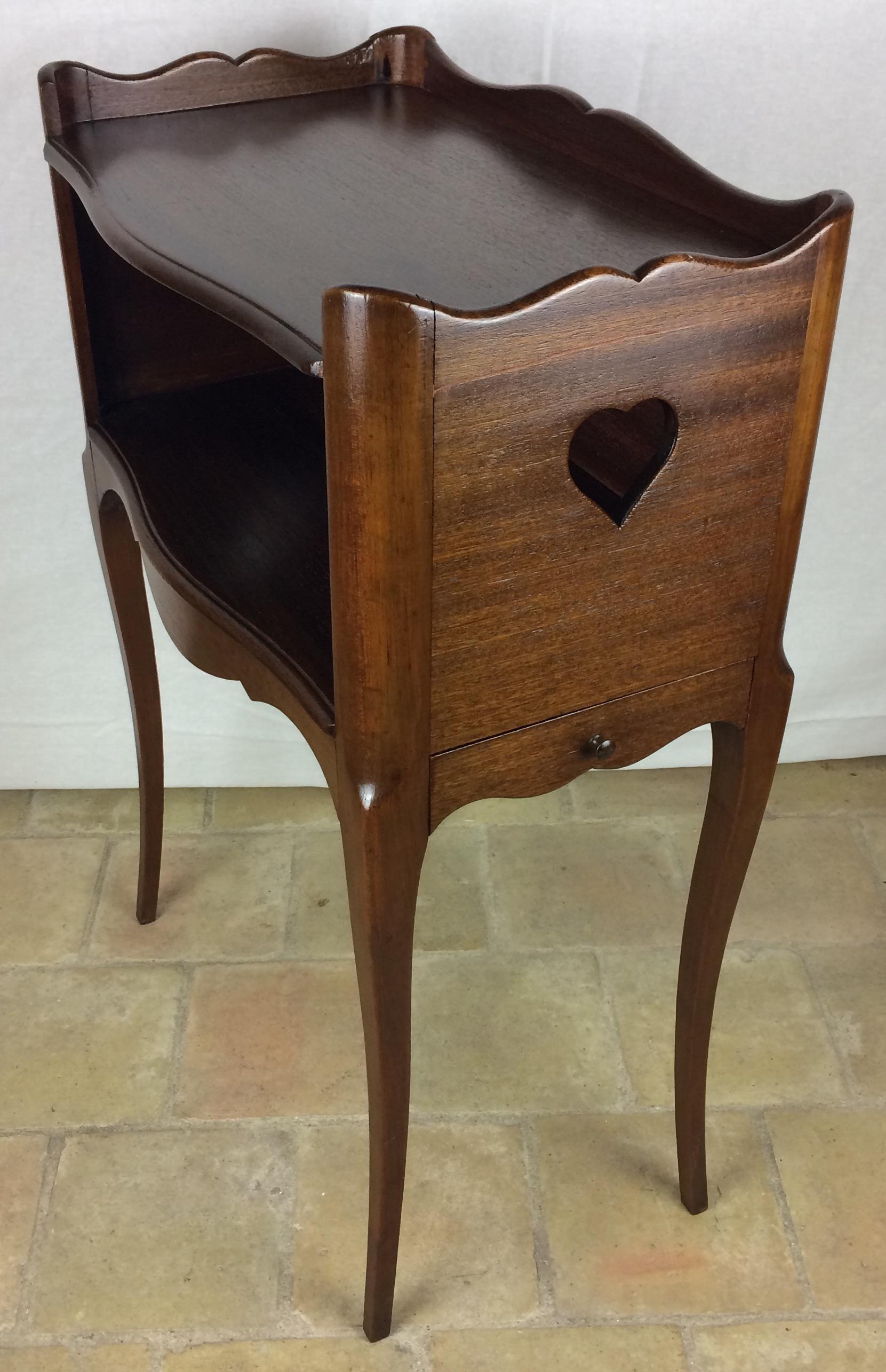 Hand-Crafted French Louis XV Style Mahogany Side Table or Nightstand