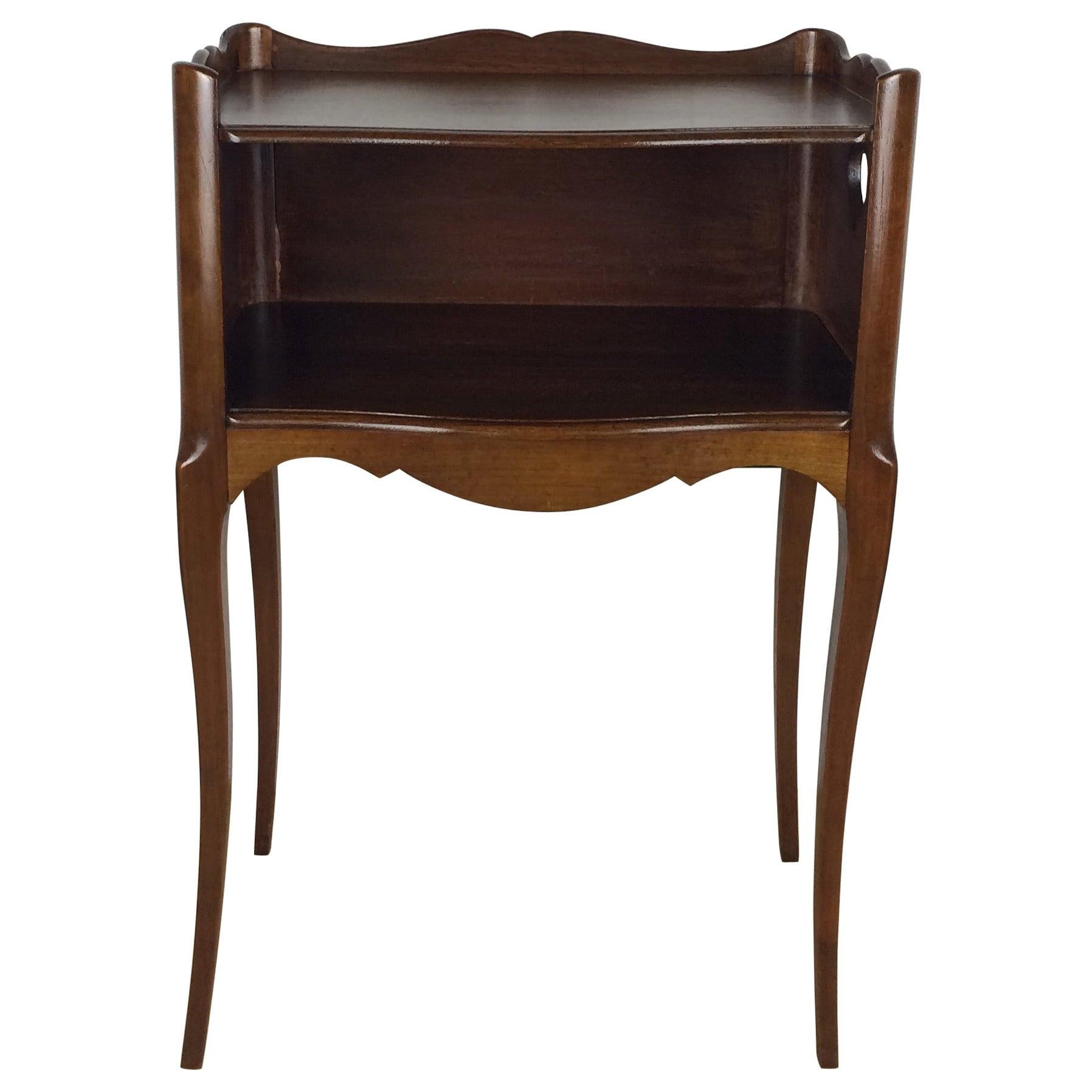 French Louis XV Style Mahogany Side Table or Nightstand