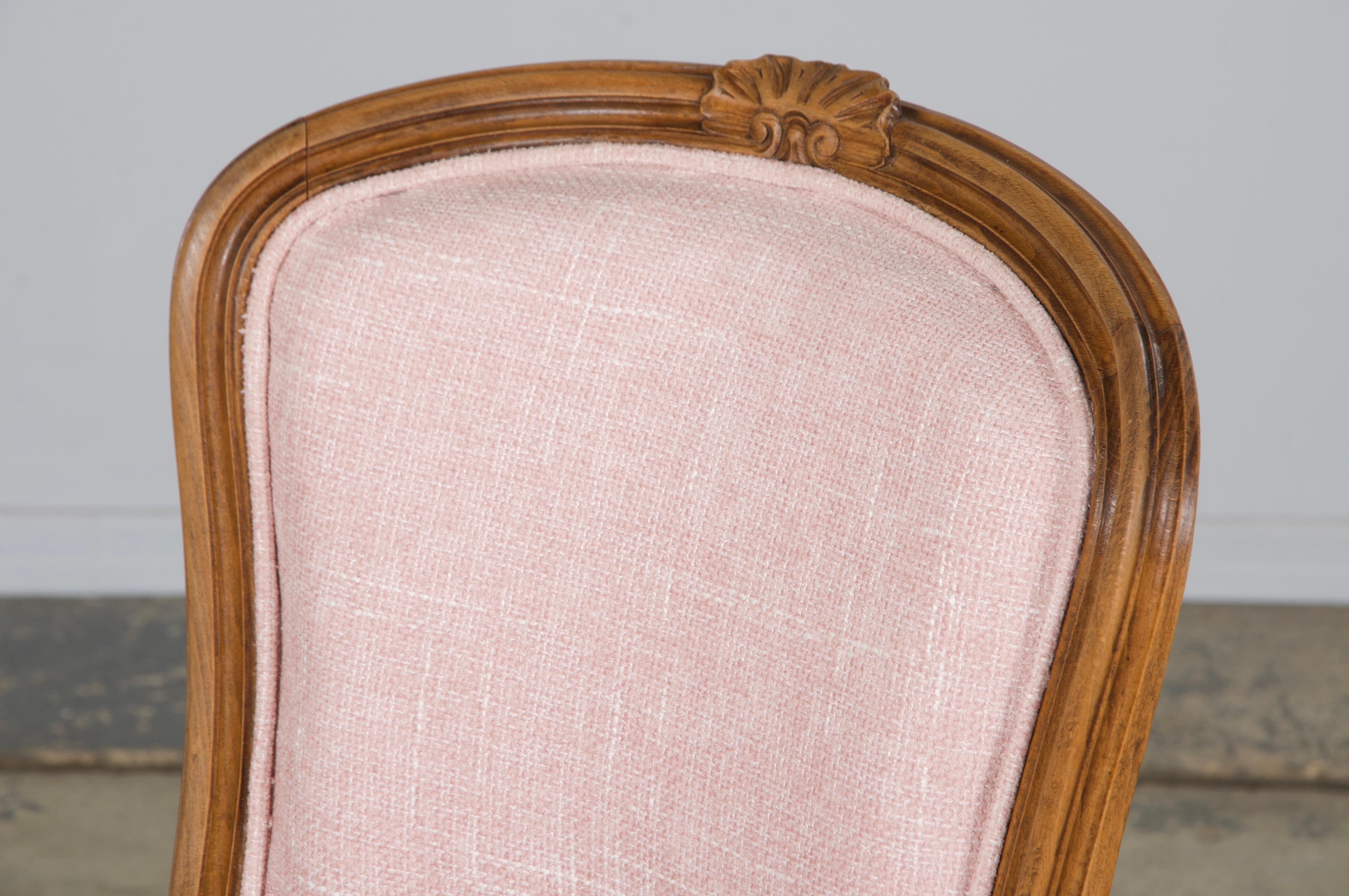 Sedie da pranzo francesi in stile Luigi XV in acero color rosa confetto - set di 8 in vendita 10
