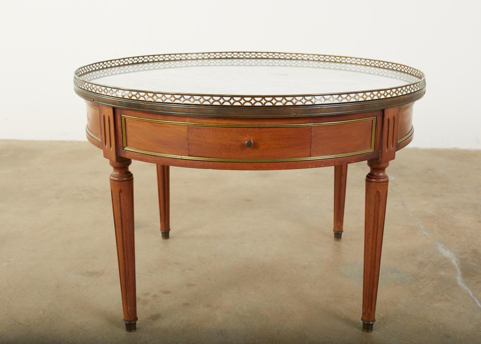 French Louis XVI Style Marble Bronze Mounted Bouillotte Table 8