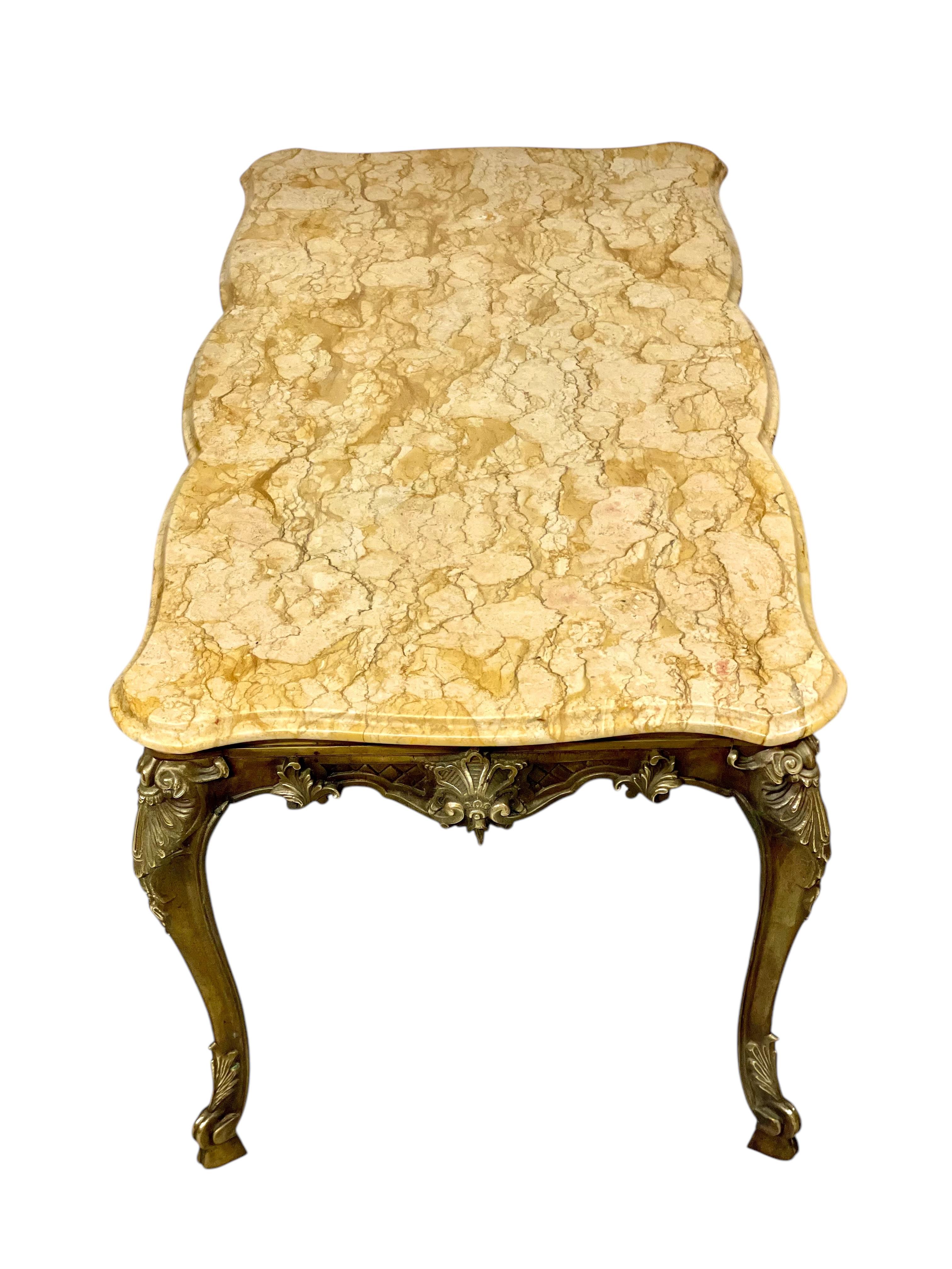 Gilt French Louis XV Style Coffee Table 20th Century For Sale
