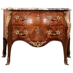 French Louis XV Style Marble-Top Commode
