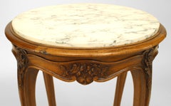 French Louis XV Walnut Round End Table