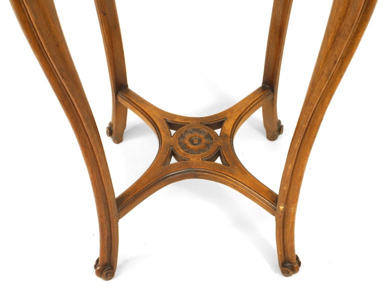 20th Century French Louis XV Walnut Round End Table For Sale