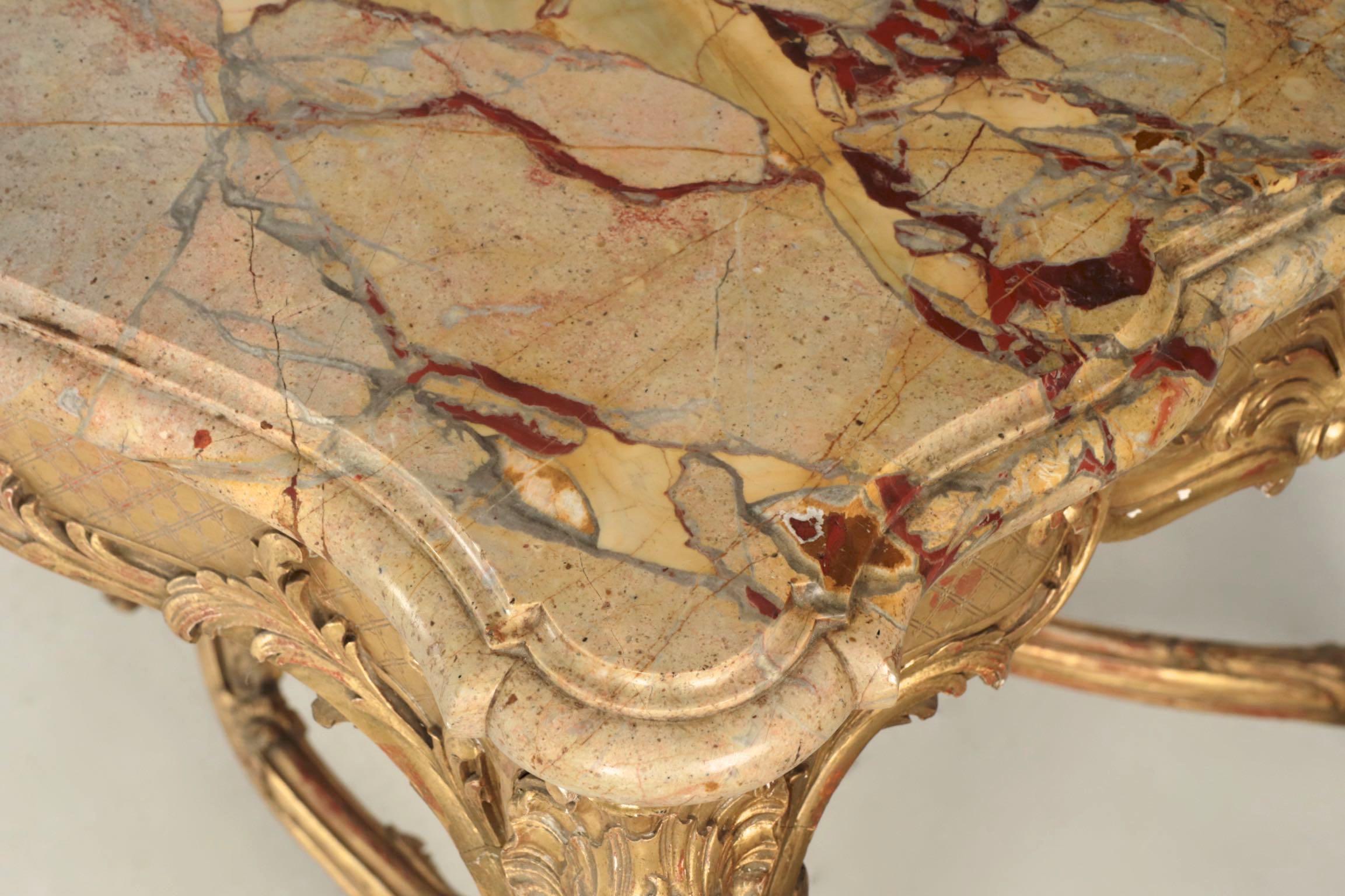 French Louis XV Style Marble-Top, Giltwood Center Table, Paris, circa 1880 3